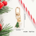 Detailed view of 3D Christmas tree keychain with dimensions 5.5cm by 2cm and 5g weight - Christmas Tree with Colorful Stones