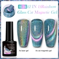LILY'CUTE RC04 Rainbow Glass Cat Magnetic Gel Nail Polish with 2-in-1 laser effects - RC04