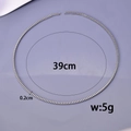 Silver stainless steel box chain necklace with 39cm length and 0.2cm width - Curb Chain