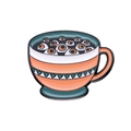 Creepy Halloween coffee cup enamel pin with floating eyeballs and orange finish - Eyeball Coffee Cup Style (xz8567)