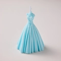 Creative wedding dress scented candle in light blue with elegant floral texture - Sky Blue [Wild Bluebell]