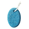 Pietra pomice ovale blu per esfoliazione piedi con corda bianca per appendere - 9x6.5x3cm Pietra Pomice Calcarea / Blu