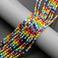 Primo piano di perle in vetro di cristallo sfaccettato multicolore da 4 mm su supporto - 4mm (Circa 100 Pezzi) / Colore Misto 1