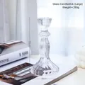 Vertical ribbed glass candle holder for taper candles, large size 16cm height and 8cm base - Vertical Stripe Candle Holder - Large / H16cm/Base 8cm/Weight≈290g