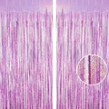 Tenda a frange rosa olografica per decorazioni di sfondo per feste e matrimoni - 1m*2m / Viola chiaro laser