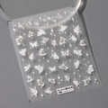 5D Embossed white flower and butterfly nail art stickers TS-3313 nebula series - Nebula Fantasy Flower - New Embossed (TS-3313)