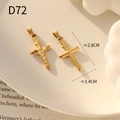 Religious 18K gold plated stainless steel cross pendant with crucifix design detail - Crucifix Small Style (D72) / Gold