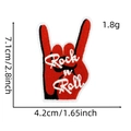 Macro view of Rock N Roll hand sign embroidered patch with detailed size and weight specs - Rock N Roll Gesture Style 7