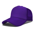 Deep purple trucker hat with foam front panel and breathable mesh back in solid color - One Size(56-58cm) / Regular Purple Mesh Hat