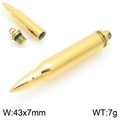 Gold stainless steel bullet pendant necklace with screw-open design and 43x7mm dimensions - Pendant Only / Gold