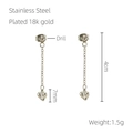 Edelstahl Ohrringe 18k vergoldet mit Quaste und Herzanhänger für Damen im Detail - Herz-Anhänger-Stil (ZE821S) / Silber