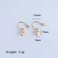 Boucles d'oreilles fraise plaquées or 18K avec textures gravées et anneaux de 15mm - Boucles d'oreilles fraises