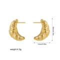 Polierte 18K Gold Croissant-Ohrstecker aus Edelstahl mit Größen- und Gewichtsangaben - 19mm Kleine Croissant Ohrstecker