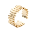 Anello d'oro regolabile minimalista con strisce verticali e design geometrico irregolare - Aperto Regolabile / Oro