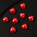 Close-up of glossy red heart-shaped charms for nail art and DIY jewelry on black background - Small / Red