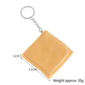Realistic PVC tofu keychain food model with metal ring and 35g weight measurement - Dried Tofu Keychain / 6.5cm