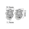 Silver owl-shaped stainless steel spacer bead with dimensions 11mm by 9.5mm for DIY jewelry - Owl / Steel