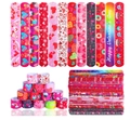 12er Set Valentinstag Schnapparmbänder mit Herz und Regenbogen in Rot und Rosa - Valentinsstil (12er-Pack)