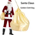Santa Claus costume set with wig and a large golden drawstring gift sack - Golden Sack