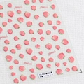 Macro view of TS-531 3D embossed peach nail art stickers with relief flower textures - TS-531 Peach Dream Relief