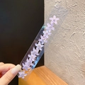 Mini lavender flower hair clips set for girls with sparkling crystals and resin finish - 10 Pieces Pack / Purple Five-Petal Flower