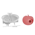 Apple shaped silicone resin mold with red finished storage tray and size measurements - Apple