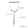 Collana minimalista in acciaio inossidabile argento con ciondolo a spirale e catena snake - Striscia Lunga a Spirale Argentata (KN231446-WGYZ)