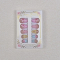 Detail of 24pcs press-on almond nails with 3D floral accents and pearl decorations - 3D Flower Pearl Almond Style (WY-033) / 24 Pieces Per Box
