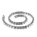 Sleek silver stainless steel interlocking chain necklace for men in hip hop style - Steel Color (KN90231-KFC)