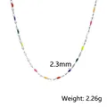 Sottile collana in acciaio inox argento con perline colorate da 2,3mm e chiusura - 2,3 mm / Color Acciaio