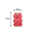 Ciondolo a forma di orso rosso in lega dorata con smalto, misura 16mm x 26mm - Smalto Rosso / Orso Rosa