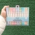 Set of 12 gradient macaron eye-protection highlighters in a clear hanging case - 12-Color Set / 12 Pcs/Box