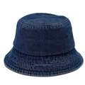 Vintage dark blue washed denim bucket hat with reinforced stitching for sun protection - M (56-58cm) / Dark Blue Denim