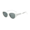 Occhiali da sole cat eye con stanghette a spirale e lenti grigio scuro con protezione UV - Montatura Bianco Solido Lenti Grigio Nero