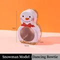 Boîte de Noël en fer blanc en forme de bonhomme de neige, taille 19x16,5x7,2cm - Bonhomme de Neige Avec Nœud