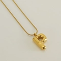 Collana con pendente a lettera P a bolla 3D dorata con elegante catena a serpente - Lettera P Oro (Con Catena)