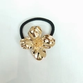 Minimalist golden petal elastic hair tie with irregular metal flower design - 1056-18 (Irregular Flower)