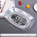 European vintage tin rectangular tray with autumn harvest scene and bread theme print - Autumn Harvest Style