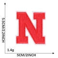Red embroidered letter N patch for clothing, size 5.5x5cm with precise stitch detail - Letter N / Red