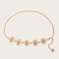 Chaîne de taille dorée avec pendentifs soleil en relief, ceinture chic en métal - Soleil Couche Simple / Or