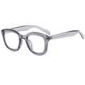 Retro round frame sunglasses in transparent grey finish with sleek temples - Transparent Grey Frame Anti-Blue Light