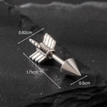 Titanium steel arrow stud earring in silver finish with screw back and 1.71cm length - Silver Style (S238)