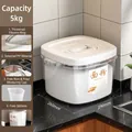Récipient à farine hermétique blanc 5kg avec fenêtre transparente et gobelet doseur - Seau à Riz Scellé 5kg