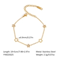 18K gold plated stainless steel star charm bracelet with crystal accents and lobster clasp - Inlaid Star Bracelet (YYA025025)
