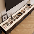 Waterproof leather TV cabinet mat featuring artistic leopard print and Good Day script - 30*80cm / Style-X
