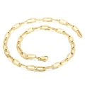 Minimalist gold geometric link necklace with elegant lobster clasp closure for women - 7mm Width / 45cm / Gold (KN228637-Z)