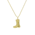Collana con ciondolo stivale western placcato oro 18K con incisioni vintage - Stivale a Motivo Vintage Oro