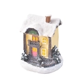 Miniatur-Weihnachtsrathaus aus Harz mit schneebedecktem Dach und Glitzerdetails - Stil A (Rathaus)