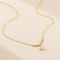Elegant s925 silver necklace in gold finish with sparkling zircon pendant for women - 925 Silver / Gold