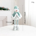 Detailansicht der 45cm Teleskop-Weihnachtsschneemann-Puppe mit Glitzerstoff und Fell - Schneemann / Grüner Teleskop-Schneemann